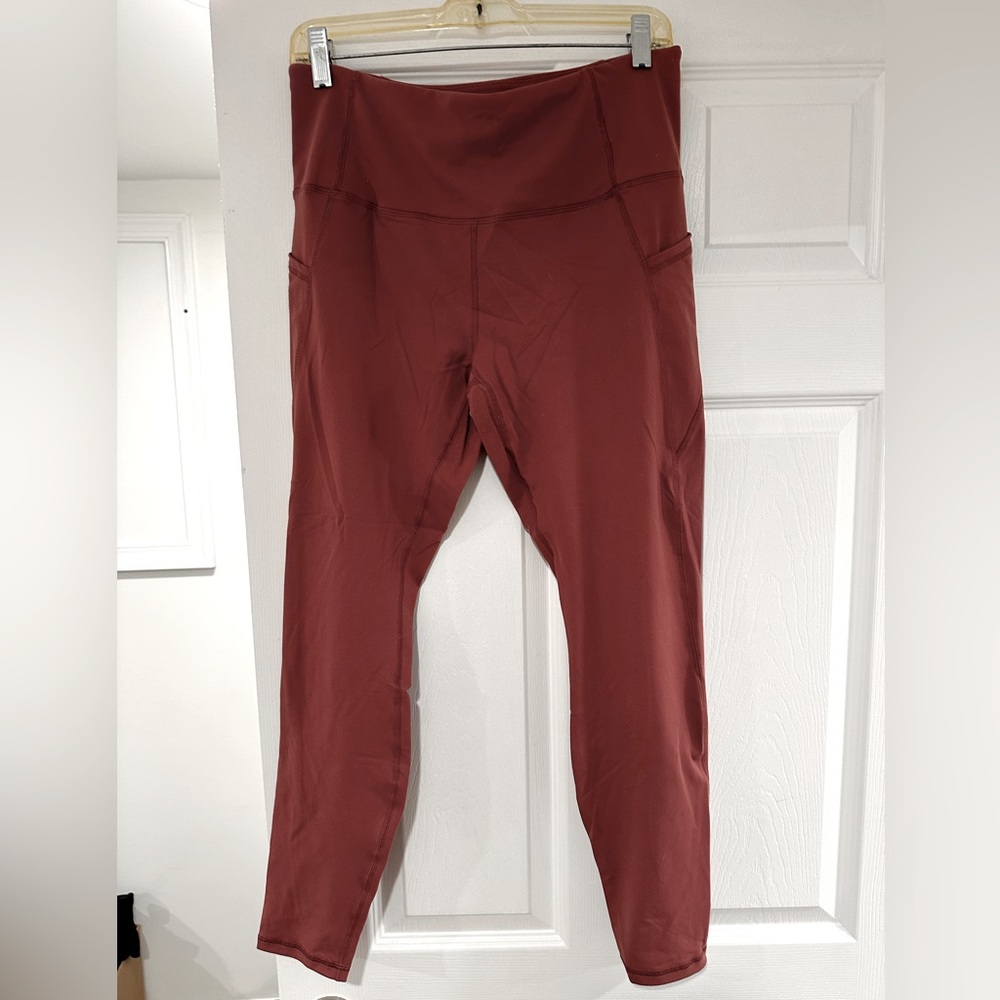 Red yoga pants
